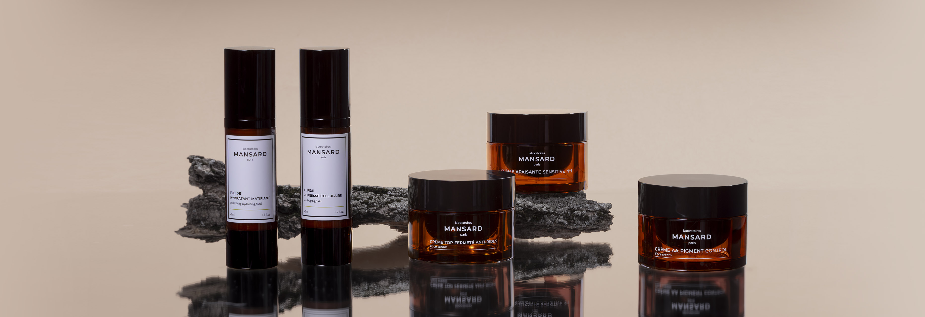 notre gamme de crèmes fluides visage Mansard